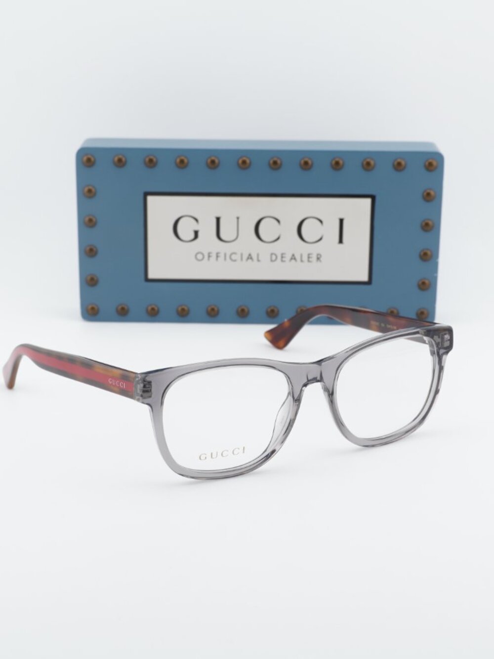 Gucci GG0004O 004 Square Eyeglasses - Transparent Grey 53mm - Picture 5 of 11